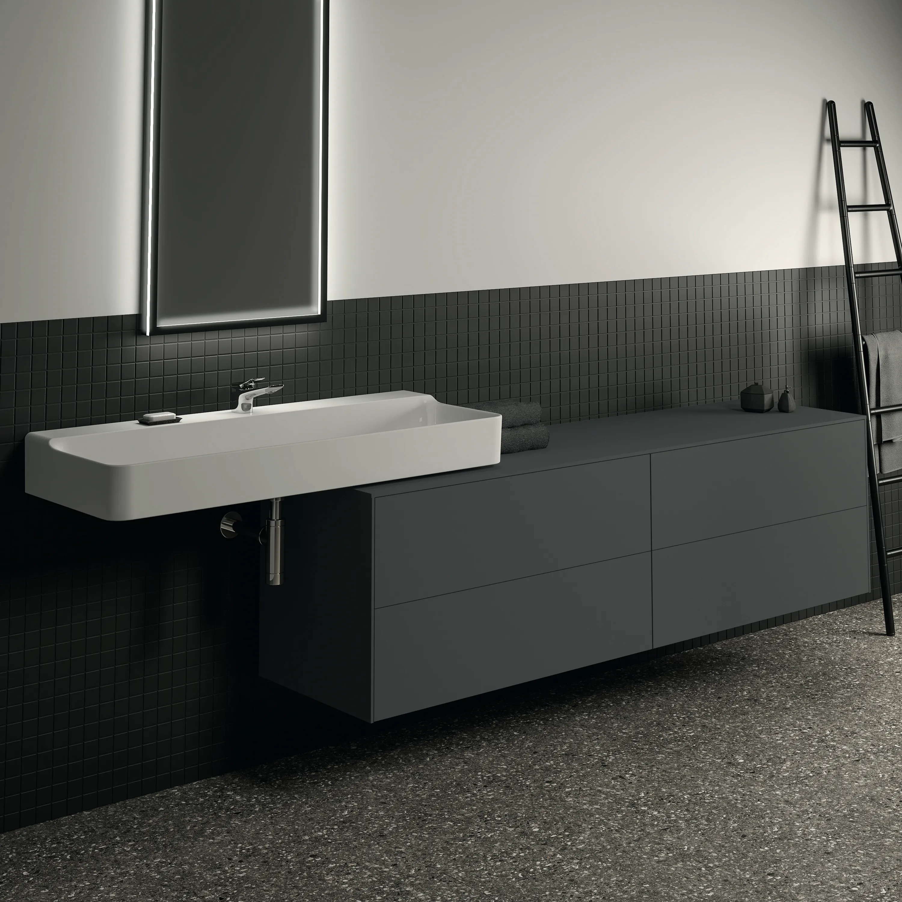 Ideal Standard Waschtischunterschrank Conca, 4 Auszüge, Anthrazit Ideal Standard Waschtischunterschrank Conca, 4 Auszüge, Anthrazit