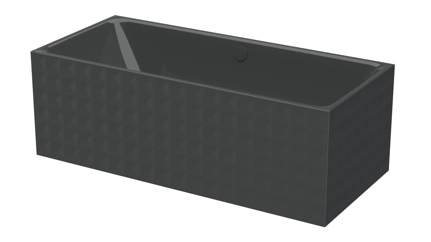 Bette Badewanne „BetteLoft Ornament“ freistehend rechteck 181 × 81 cm in Schwarz