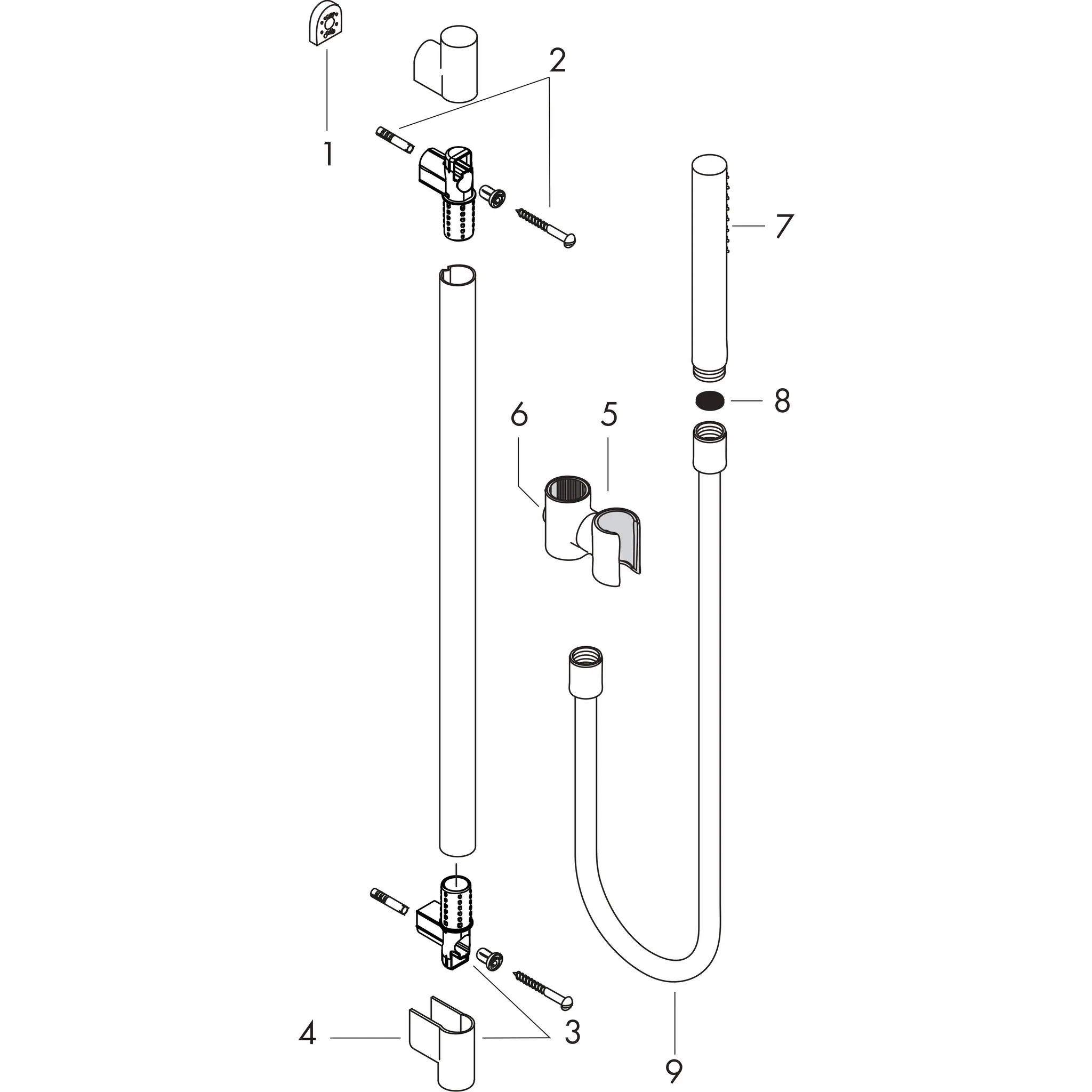 Brausenset Axor Starck 900mm chrom mit Schlauch 1600mm und Handbrause 1jet Brausenset Axor Starck 900mm chrom mit Schlauch 1600mm und Handbrause 1jet