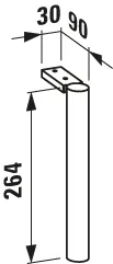 Füße BASE für VAL (2 Stück) optional für Waschtischunterbauten Höhe 264mm aluminium eloxiert Füße BASE für VAL (2 Stück) optional für Waschtischunterbauten Höhe 264mm aluminium eloxiert
