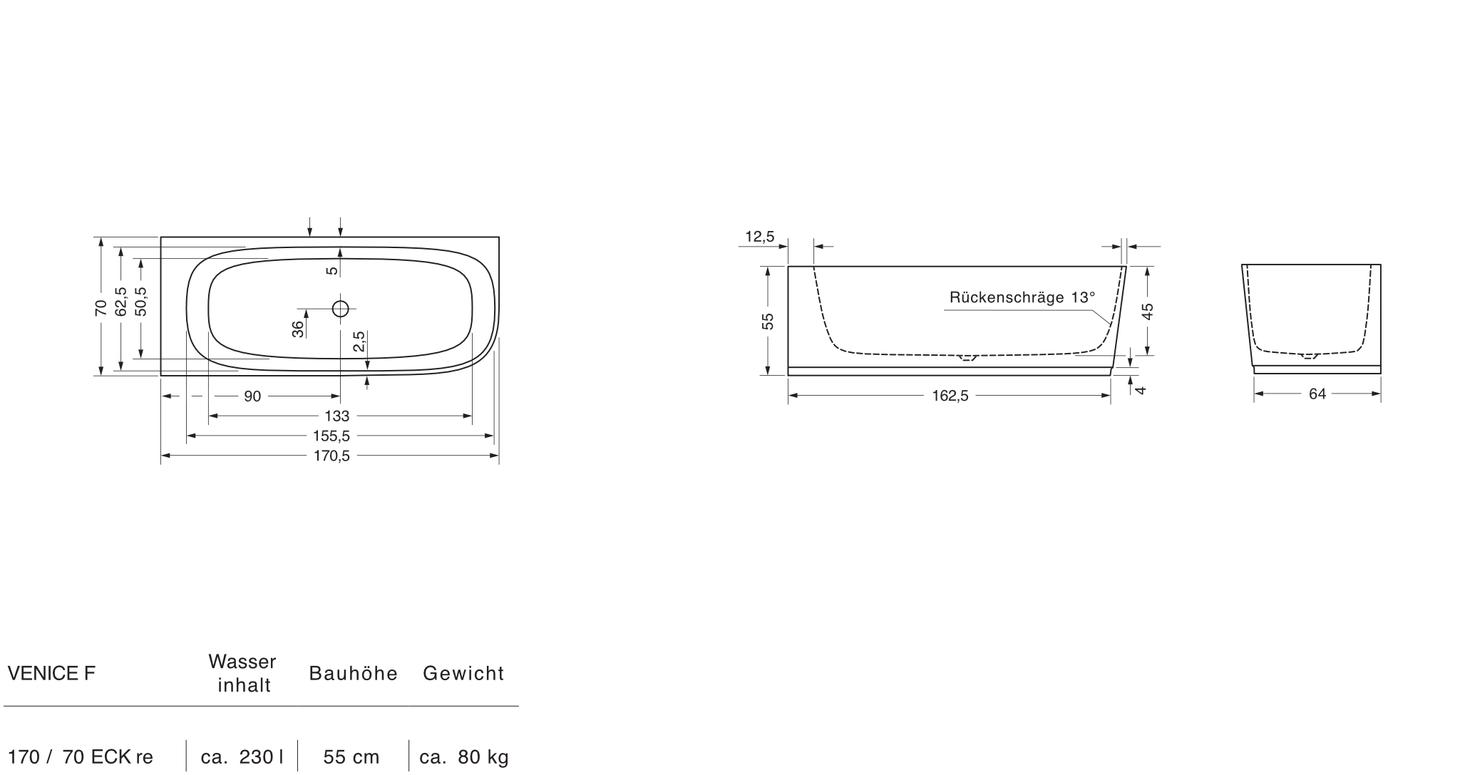 repaBAD Badewanne „Venice F“ 1700 × 700 mm in Arctic White repaBAD Badewanne „Venice F“ 1700 × 700 mm in Arctic White