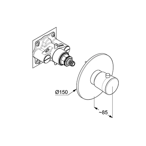 Kludi BALANCE Unterputz-Thermostat-Armatur Set, chrom Kludi BALANCE Unterputz-Thermostat-Armatur Set, chrom