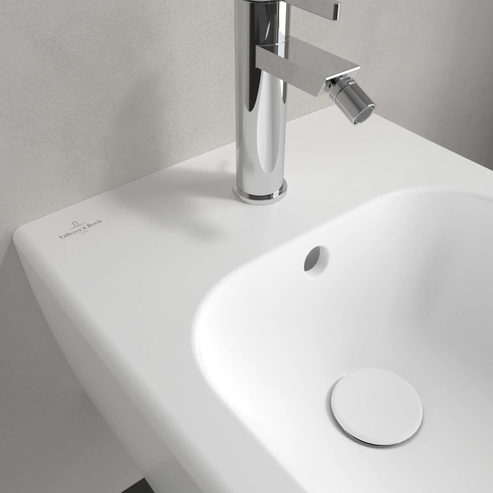 Villeroy & Boch Bidet Avento 370x530 mm Stone White CeramicPlus wandhängend 1-Loch Armatur Villeroy & Boch Bidet Avento 370x530 mm Stone White CeramicPlus wandhängend 1-Loch Armatur