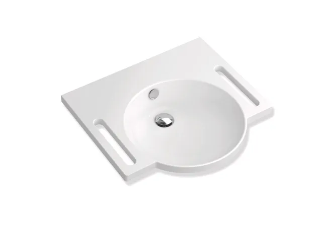HEWI Waschtisch PG87, Mineralguss, alpinweiß, 600x550mm HEWI Waschtisch PG87, Mineralguss, alpinweiß, 600x550mm