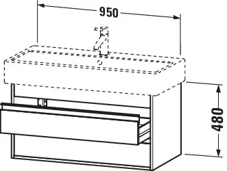 Duravit Waschtischunterschrank wandhängend „Ketho“ 95 × 48 × 44 cm in Weiß Hochglanz Duravit Waschtischunterschrank wandhängend „Ketho“ 95 × 48 × 44 cm in Weiß Hochglanz