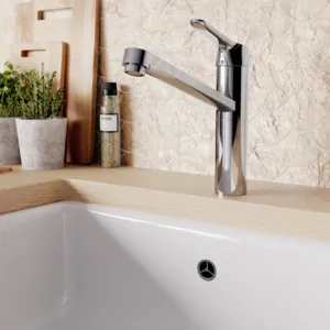 Küchenarmatur Ceraflex, mit hohem Rohrauslauf, Ausladung 222 mm, Chrom Küchenarmatur Ceraflex, mit hohem Rohrauslauf, Ausladung 222 mm, Chrom