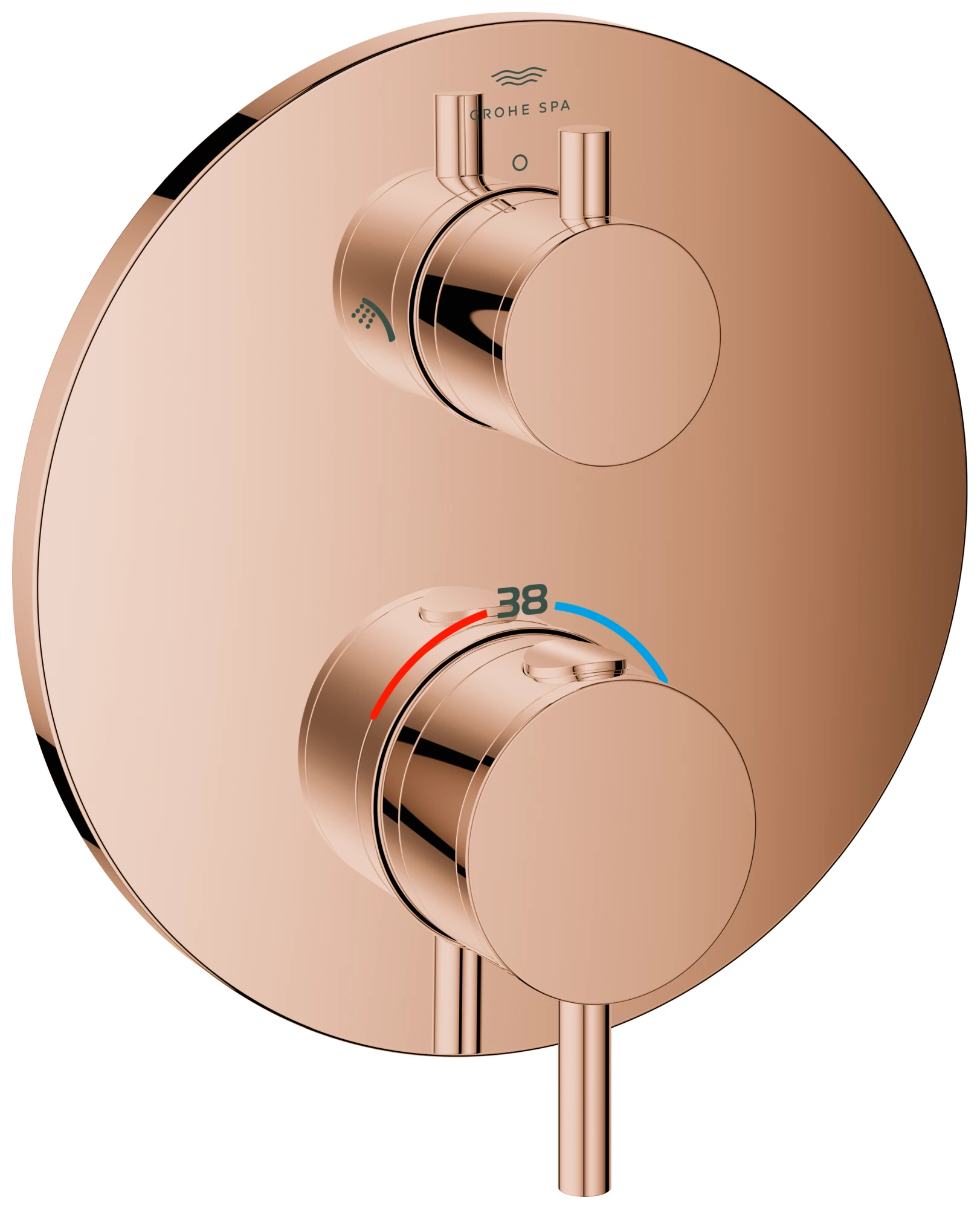 Thermostat-Brausebatterie Atrio 24358, mit integrierter 2-Wege-Umstellung, Fertigmontageset für Rapido SmartBox, chrom