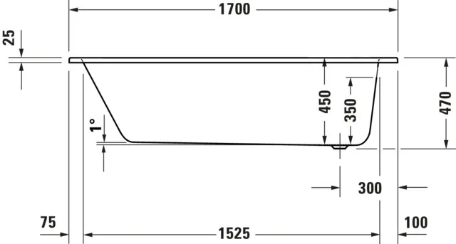 Duravit Badewanne „D-Code“ rechteck 1750 × 750 mm, Fußablauf in Weiß Duravit Badewanne „D-Code“ rechteck 1750 × 750 mm, Fußablauf in Weiß