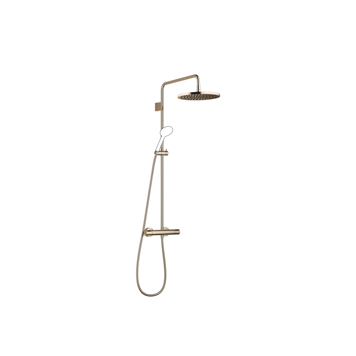 Dornbracht Showerpipe SERIENSPEZIFISCH Light Gold PVD, 300 mm, mit Brause-Thermostat und Antikalk-System