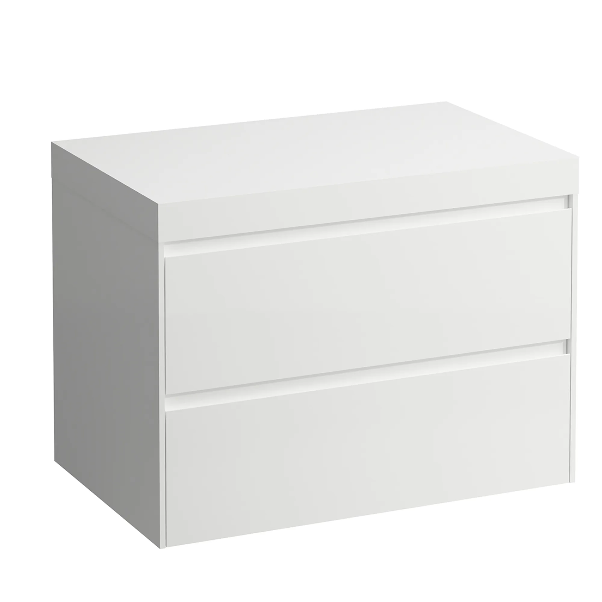 Waschtischunterbau+Waschtischplatte (MODULAR SYSTEM) LANI 495x785x580 ohne Ausschnitt Abdeckplatte 65 mm (Farbe: .260 weiß matt matt), mit 2 Schubladen integrierter Griffleiste Vollauszug und Soft-Close weiß matt Waschtischunterbau+Waschtischplatte (MODULAR SYSTEM) LANI 495x785x580 ohne Ausschnitt Abdeckplatte 65 mm (Farbe: .260 weiß matt matt), mit 2 Schubladen integrierter Griffleiste Vollauszug und Soft-Close weiß matt