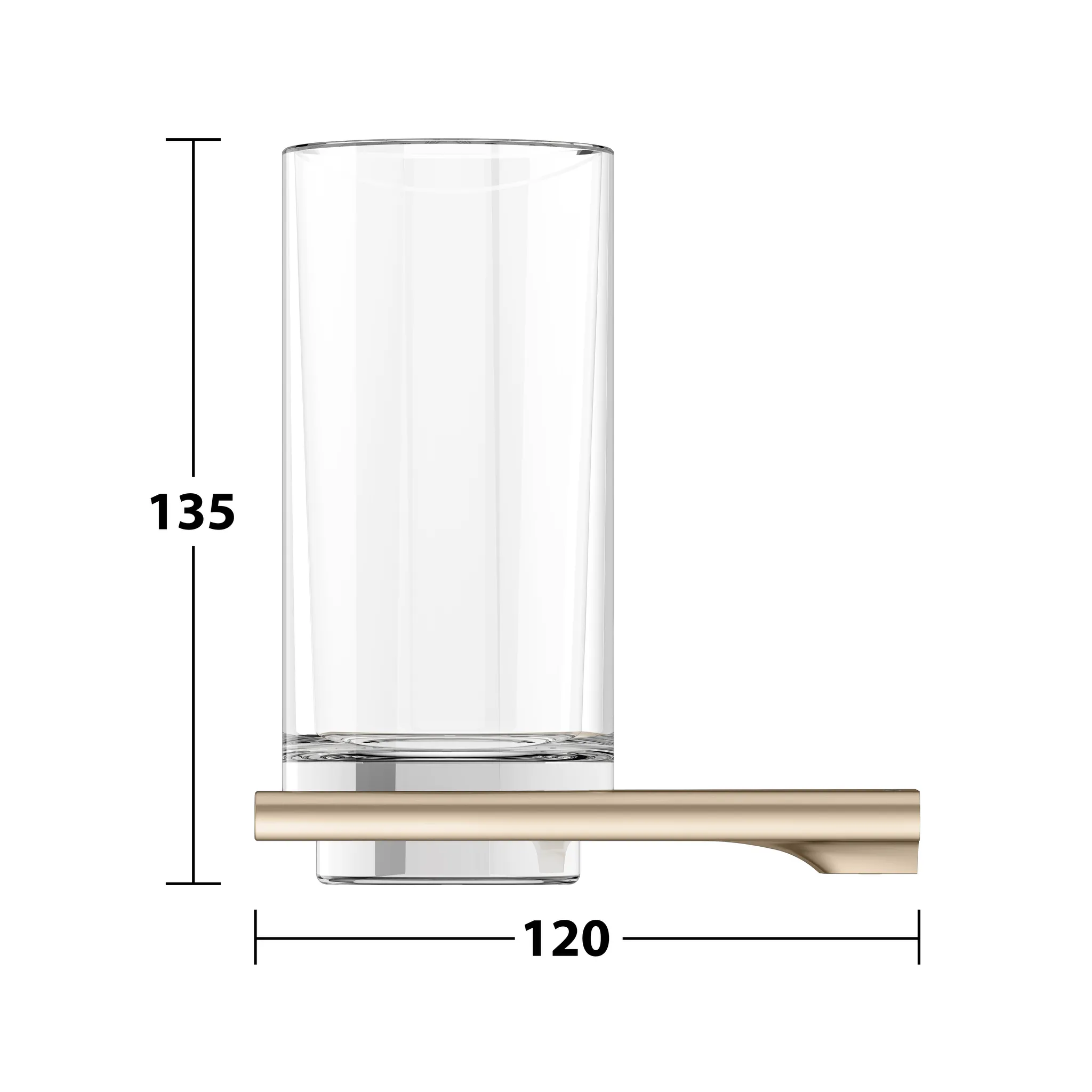KEUCO EDITION 400 Glashalter mit Echtkristall-Glas Bronze gebürstet