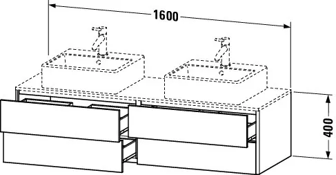 Duravit Waschtischunterschrank wandhängend „XSquare“ 160 × 40 × 54,8 cm