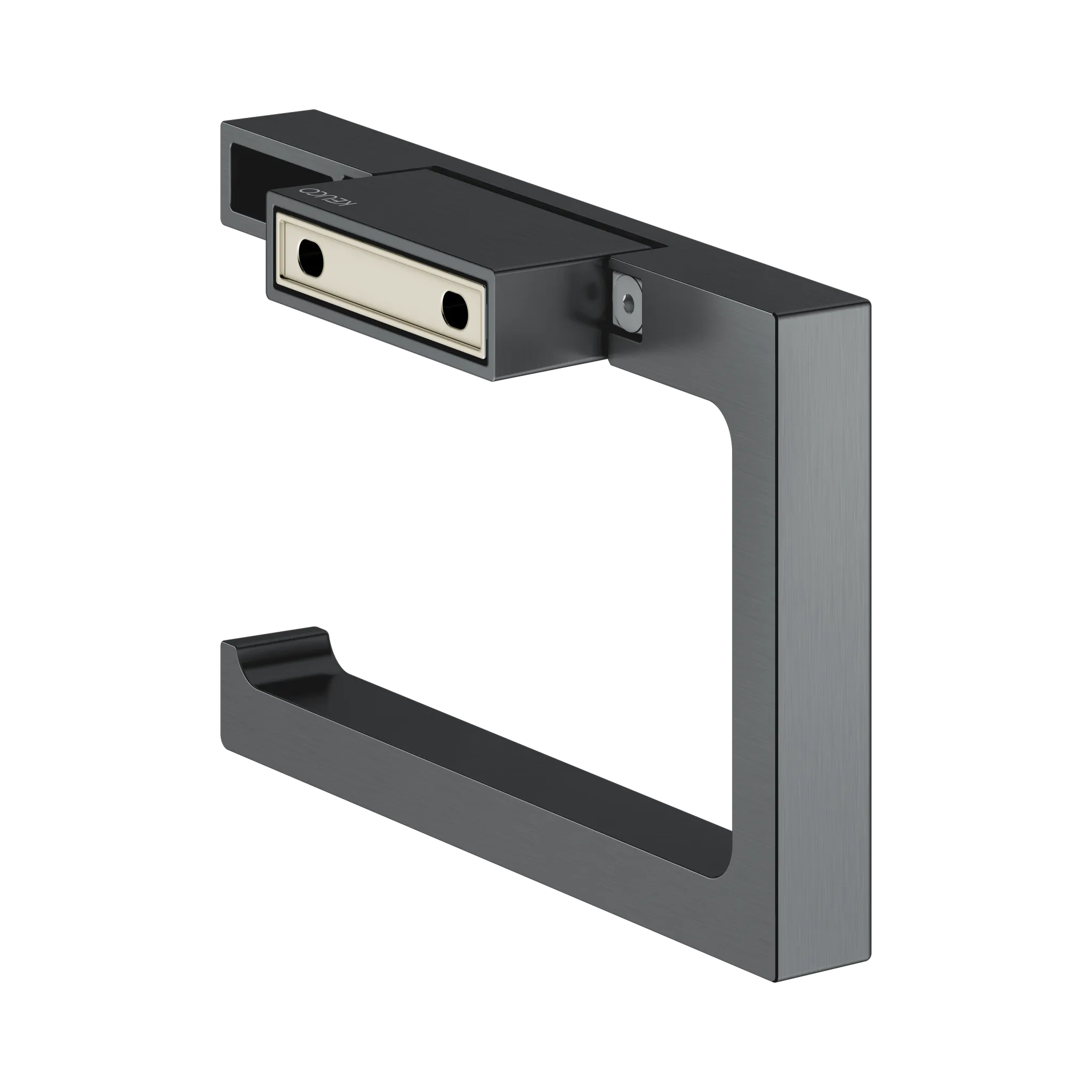 Edition 11 11162130000 Toilettenpapierhalter offene Form Schwarzchrom gebürstet Edition 11 11162130000 Toilettenpapierhalter offene Form Schwarzchrom gebürstet