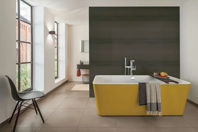 Villeroy & Boch Badewanne „Squaro Edge 12“ inkl. Schürze freistehend rechteck 180 × 80 cm, Mittelablauf