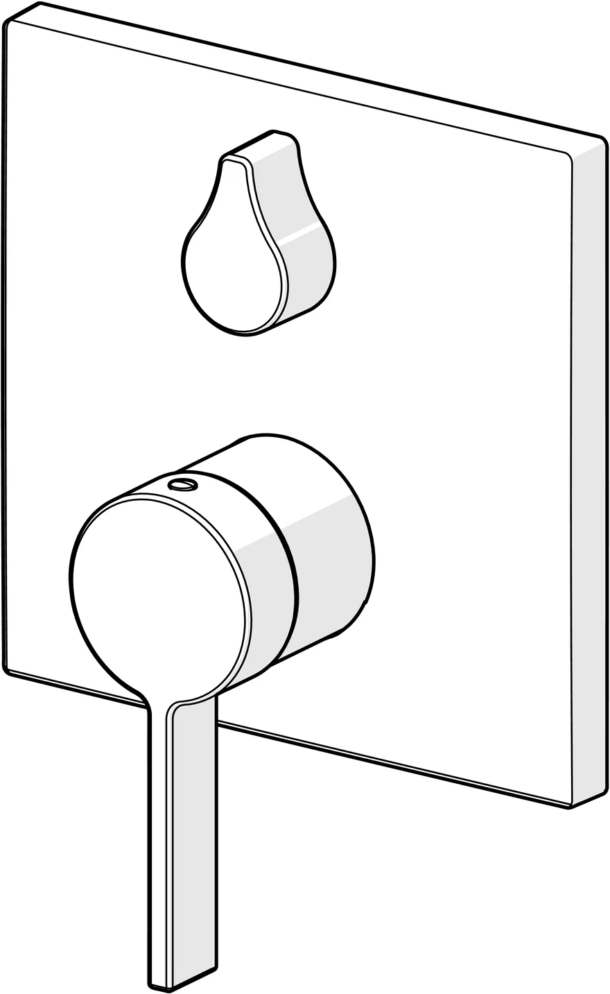 HansaLOFT Wannen- und Brausearmatur HansaLOFT 8760 Rosette eckig mit Sicherungseinrichtung Chrom