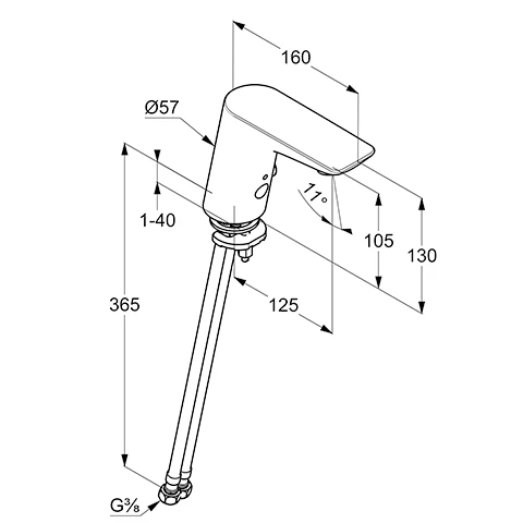 BALANCE Elektronische WTArmatur mit Batterie chrom BALANCE Elektronische WTArmatur mit Batterie chrom