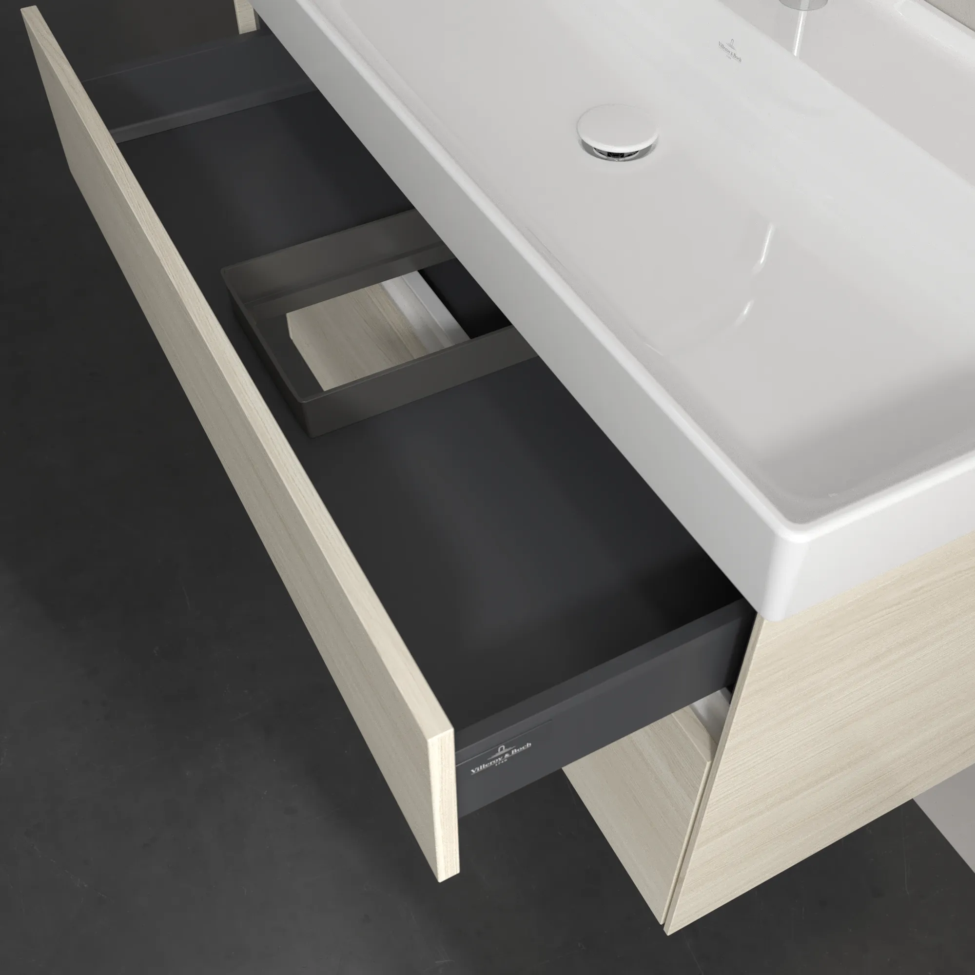 Villeroy & Boch Waschtischunterschrank „Collaro“ 954 × 546 × 444 mm White Oak, für Becken mittig, ohne Beleuchtung