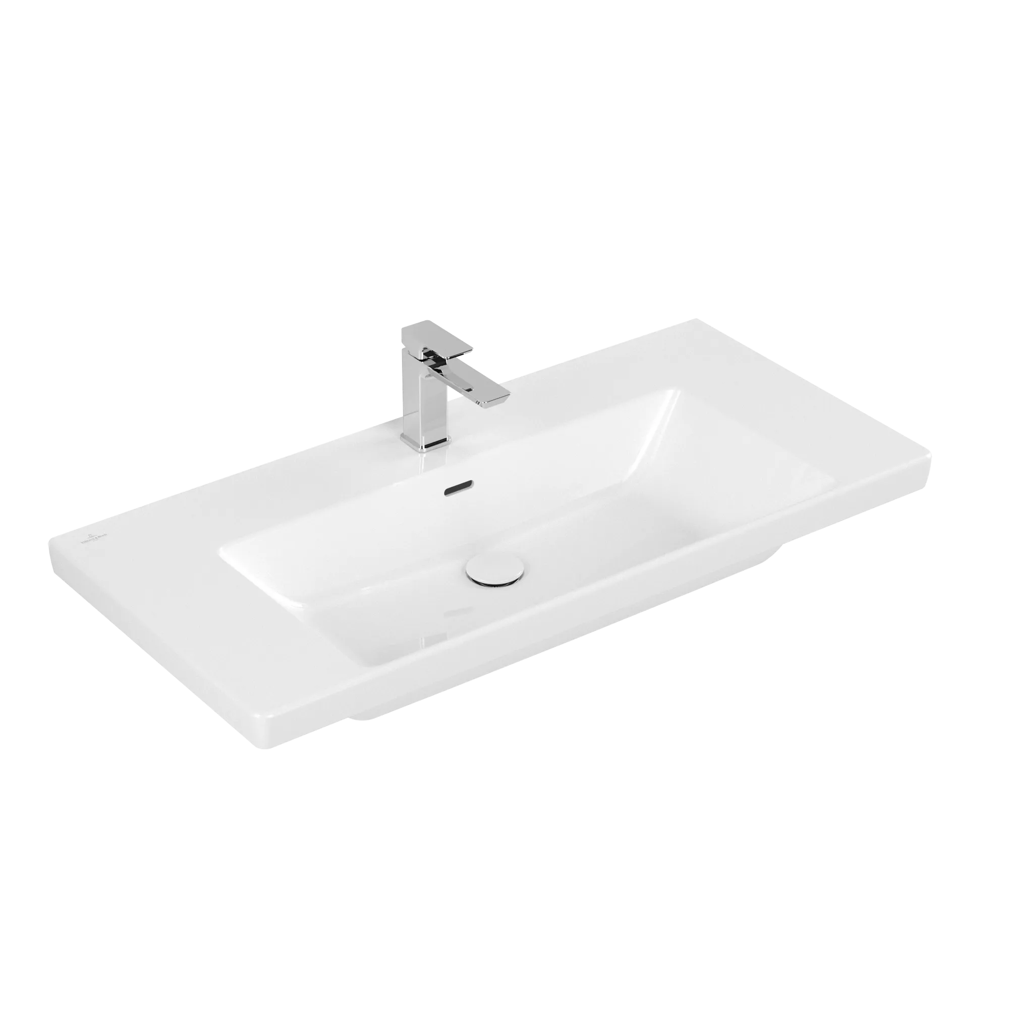 Villeroy & Boch Wandwaschtisch aus TitanCeram „Subway 3.0“ 1000 × 470 × 165 mm, ohne Hahnlochbohrung, Hahnlochposition mittig in Weiß Alpin Farbe: Weiß Alpin / Größe: 100 × 47 cm / Hahnlochbohrung: mit 1×1 Hahnlochbohrung / Hahnlochposition: mittig / Oberflächenveredelung: ohne Oberflächenveredelung / Überlauf: mit Überlauf Villeroy & Boch Wandwaschtisch aus TitanCeram „Subway 3.0“ 1000 × 470 × 165 mm, ohne Hahnlochbohrung, Hahnlochposition mittig in Weiß Alpin Farbe: Weiß Alpin / Größe: 100 × 47 cm / Hahnlochbohrung: mit 1×1 Hahnlochbohrung / Hahnlochposition: mittig / Oberflächenveredelung: ohne Oberflächenveredelung / Überlauf: mit Überlauf