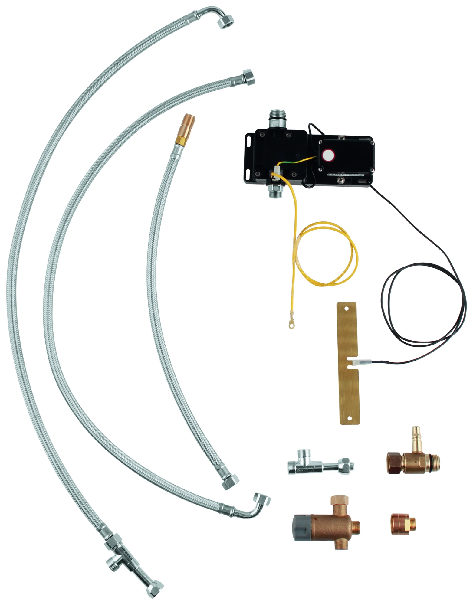 Umrüstset Foot Control 30309, für Wasser-Aktivierung durch Sensor-Berührung, für alle Küchenarmaturen mit herausziehbarem Mousseur/Spülbrause und für Waschtischbatterie Europlus 33155002 einsetzbar