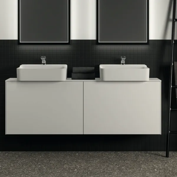 Ideal Standard Waschtischunterschrank „Conca“ 158,7 × 55 × 37,3 cm Weiß matt lackiert Ideal Standard Waschtischunterschrank „Conca“ 158,7 × 55 × 37,3 cm Weiß matt lackiert