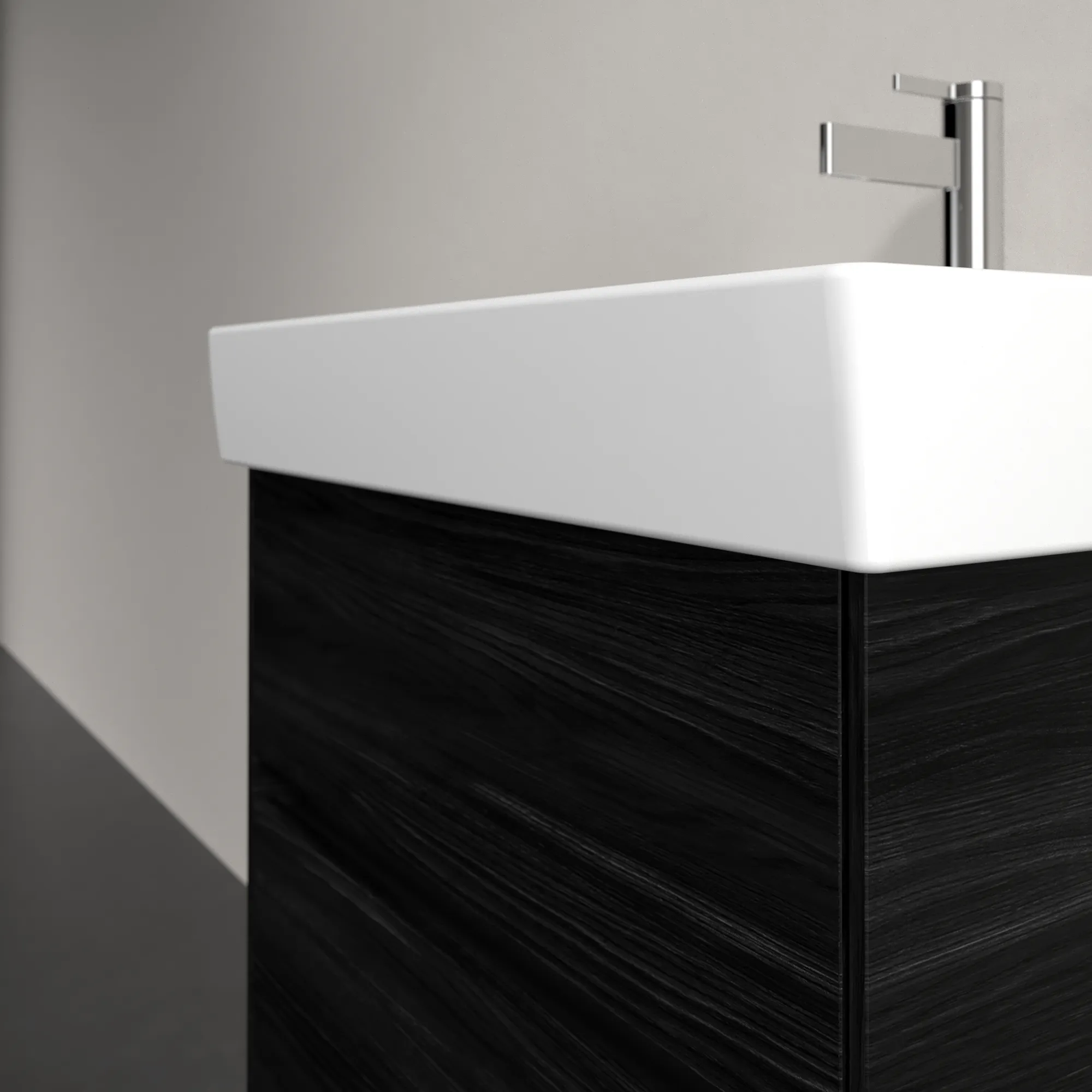 Villeroy & Boch Waschtischunterschrank „Collaro“ 554 × 546 × 444 mm Black Oak, für Becken mittig, ohne Beleuchtung Villeroy & Boch Waschtischunterschrank „Collaro“ 554 × 546 × 444 mm Black Oak, für Becken mittig, ohne Beleuchtung