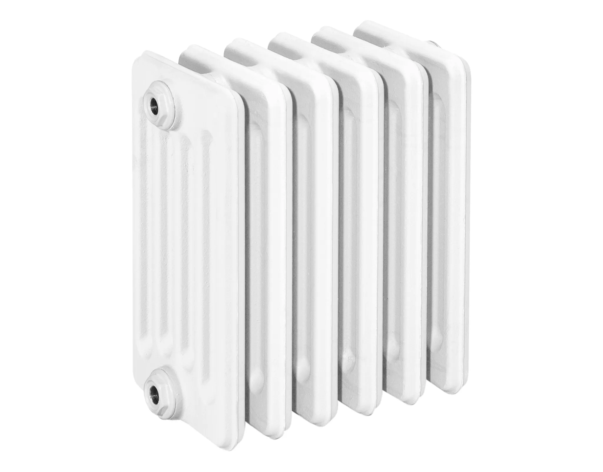 Beispielbild eines Heizkörpers mit 6 Gliedern ASW DIN-Gussradiator Berlin RAL 9010, 6 Glieder, BH 430 NA 350 BL 360 BT 220