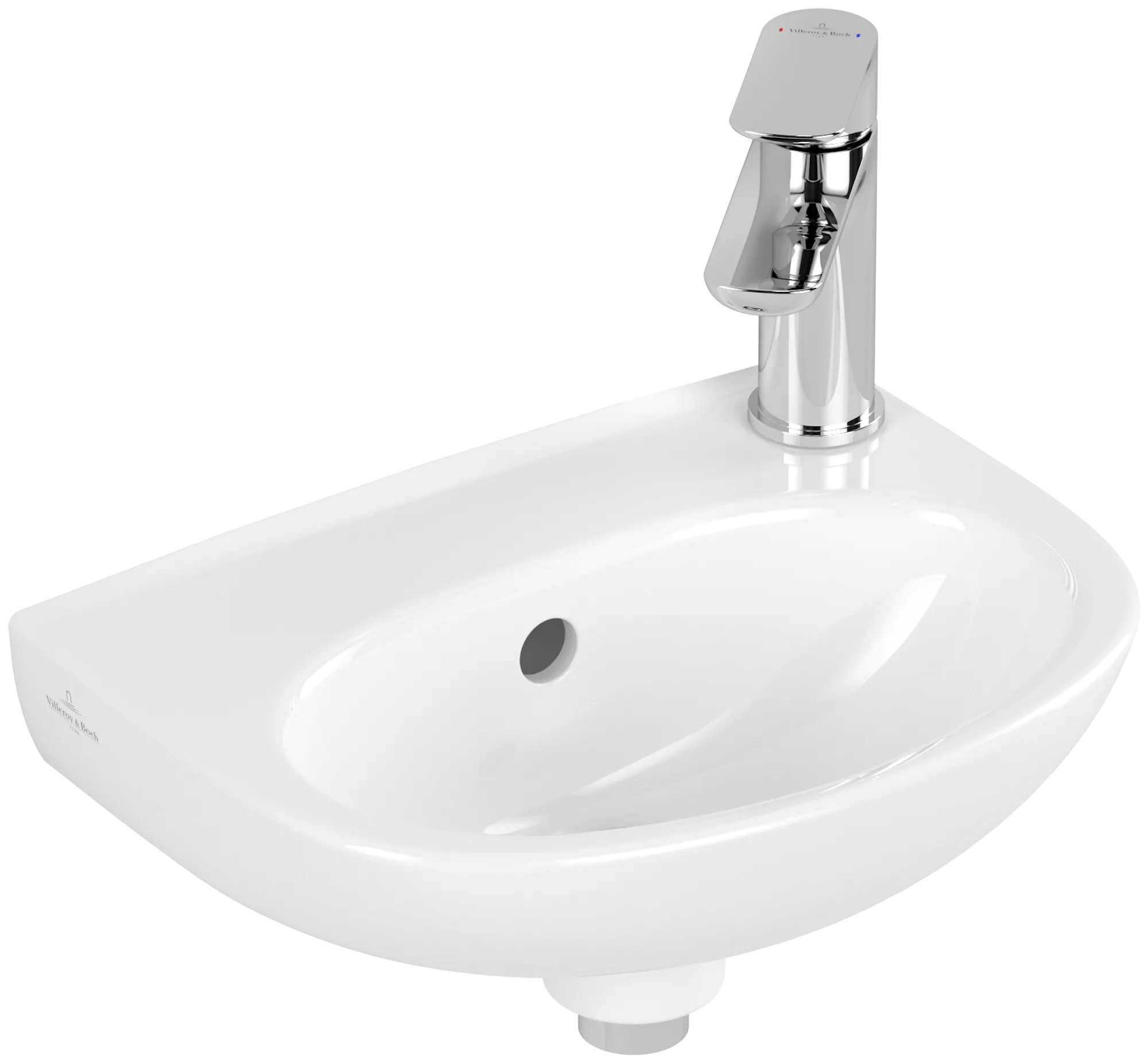 Villeroy & Boch Handwaschbecken „O.novo“ 275 × 360 × 145 mm, vorgestochene Hahnlochbohrung, für Becken mittig, Hahnlochposition seitlich in Weiß Alpin Villeroy & Boch Handwaschbecken „O.novo“ 275 × 360 × 145 mm, vorgestochene Hahnlochbohrung, für Becken mittig, Hahnlochposition seitlich in Weiß Alpin