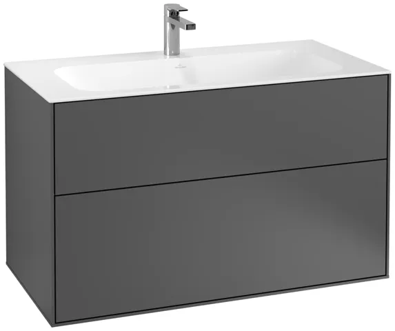 Villeroy & Boch Waschtischunterschrank „Finion“ für Schrankwaschtisch 996 × 591 × 498 mm Anthracite Matt Lacquer, für Becken mittig