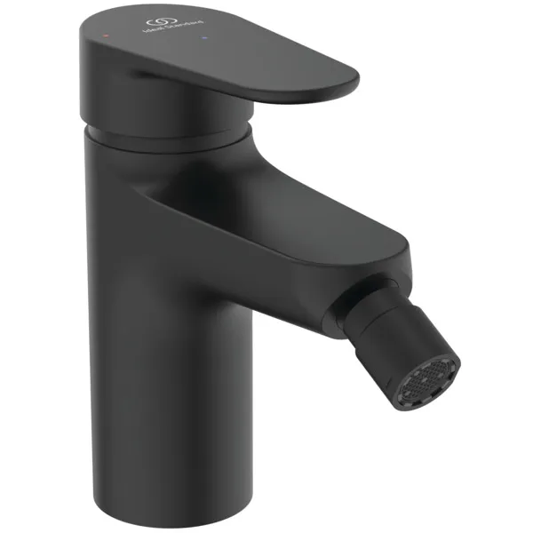 Ideal Standard Bidetarmatur Alu+ Ausladung 115mm BlueStart mit Ablaufgarnitur Silk Black