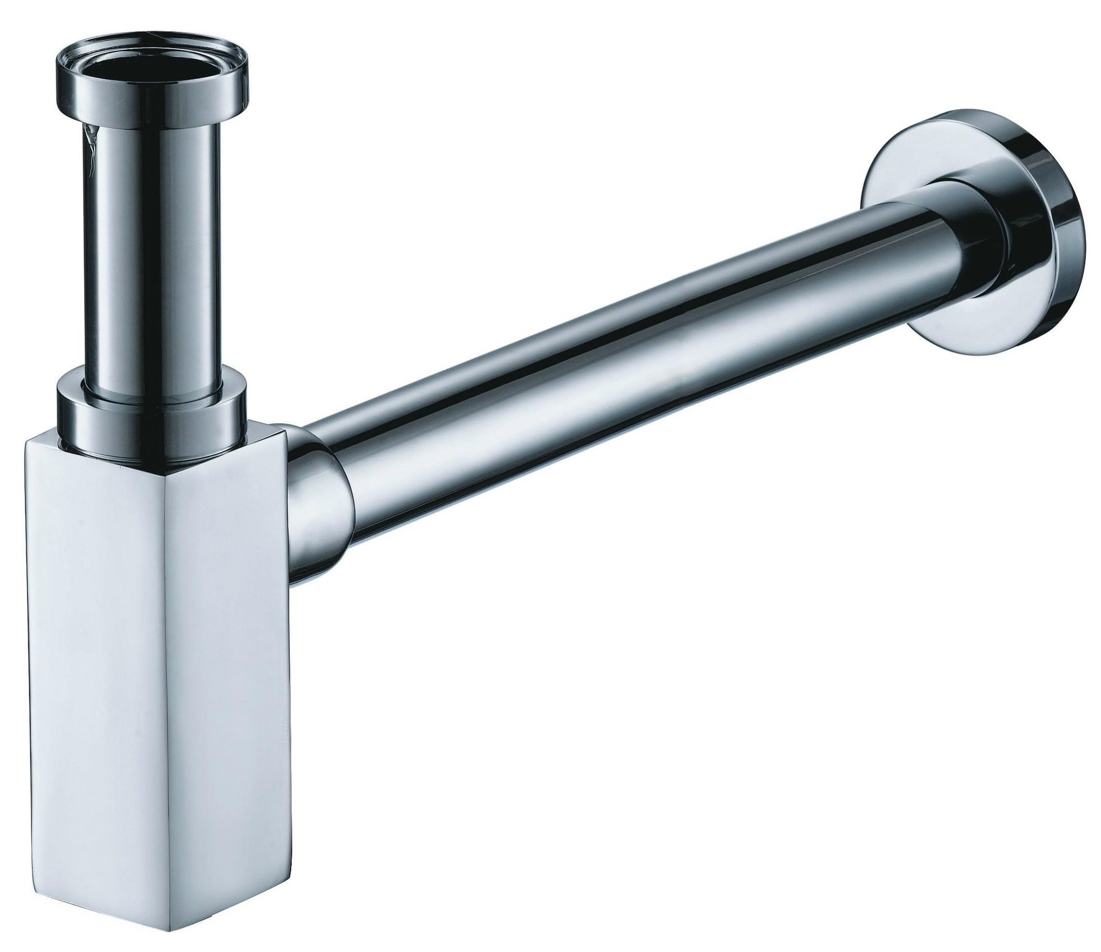 Flaschengeruchverschluss AqvaZone - eckig - 1"1/4 × 32mm - Reinigungsöffnung - Messing-verchromt Flaschengeruchverschluss AqvaZone - eckig - 1"1/4 × 32mm - Reinigungsöffnung - Messing-verchromt