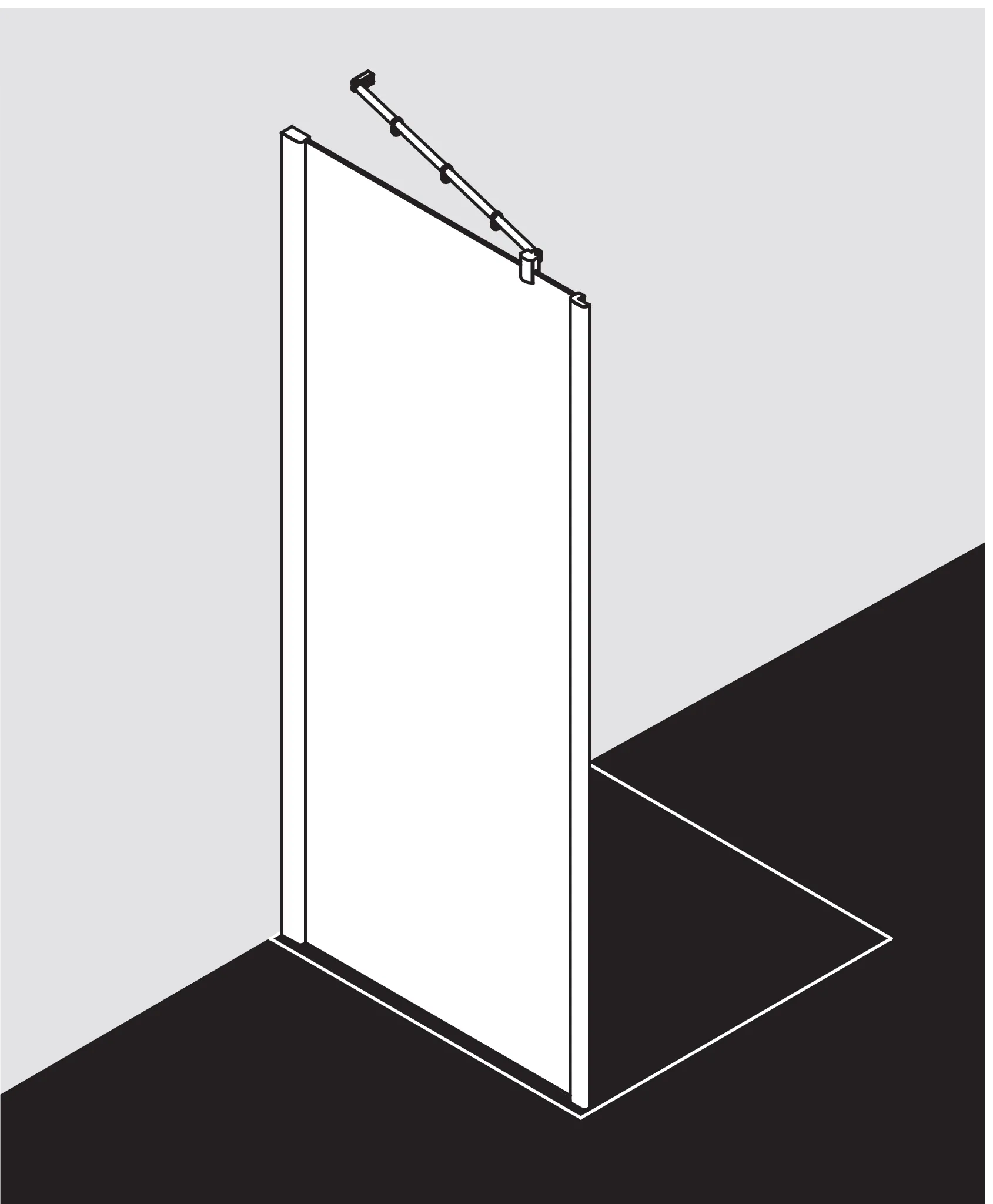 Kermi Seitenwand für Ecke „PASA XP“ Glas Klar, Profile Silber Mattglanz, BV: 720 - 750 mm GAK: 705 - 735 mm WE: 730 - 760 mm H: 1850 mm Kermi Seitenwand für Ecke „PASA XP“ Glas Klar, Profile Silber Mattglanz, BV: 720 - 750 mm GAK: 705 - 735 mm WE: 730 - 760 mm H: 1850 mm