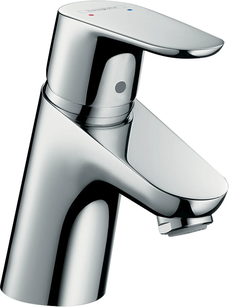 Hansgrohe Focus Einhebel-Waschtischmischer 70 mit Push-Open Ablaufgarnitur Chrom, Ausladung 101 mm, Auslaufhöhe 53 mm