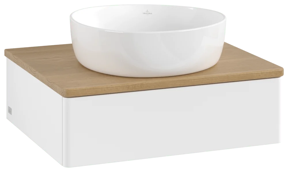 Villeroy & Boch Waschbeckenunterschrank Antao K07_1, 600x190x500 mm, White Matt Lacquer, Massivholz Abdeckplatte, SoftClosing, Push-to-open Villeroy & Boch Waschbeckenunterschrank Antao K07_1, 600x190x500 mm, White Matt Lacquer, Massivholz Abdeckplatte, SoftClosing, Push-to-open