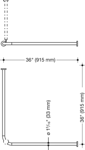 Vorhangstange (USA) Serie 801 A:36 x 36´´,20 Rg. reinweiß Vorhangstange (USA) Serie 801 A:36 x 36´´,20 Rg. reinweiß