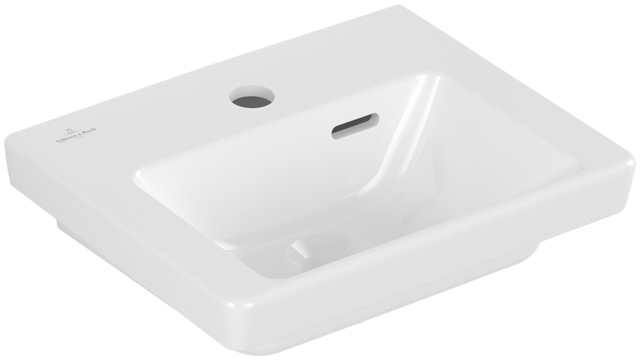 Handwaschbecken „Subway 3.0“ 37 × 30,5 × 13 × 13 cm, ohne Hahnlochbohrung, Hahnlochposition mittig in Weiß Alpin