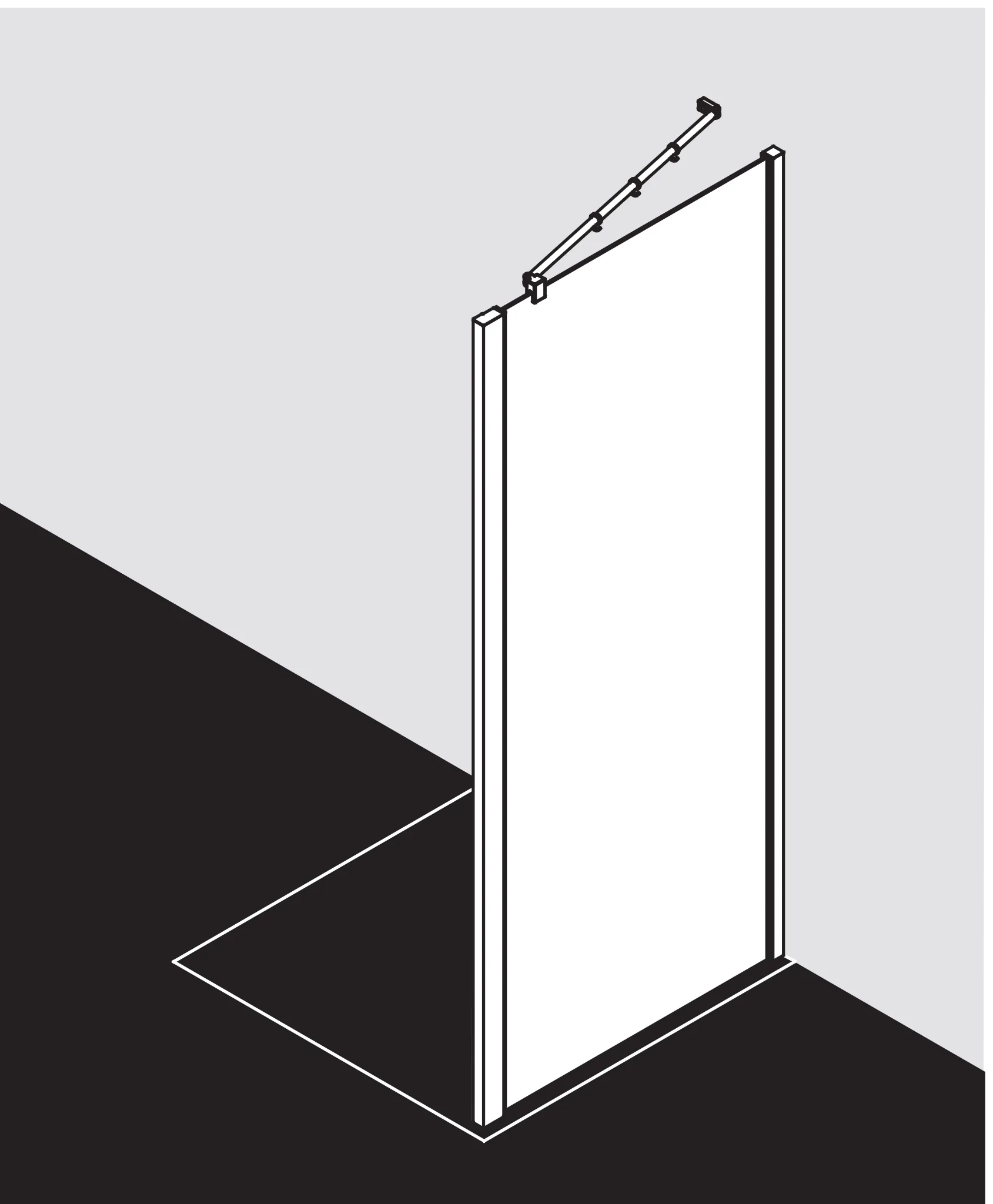 Kermi Seitenwand für Ecke „RAYA“ Glas Klar Dekor Stripe 4, Profile Silber Mattglanz, BV: 1005 - 1025 mm GAK: 990 - 1010 mm WE: 1015 - 1035 mm H: 2000 mm Kermi Seitenwand für Ecke „RAYA“ Glas Klar Dekor Stripe 4, Profile Silber Mattglanz, BV: 1005 - 1025 mm GAK: 990 - 1010 mm WE: 1015 - 1035 mm H: 2000 mm