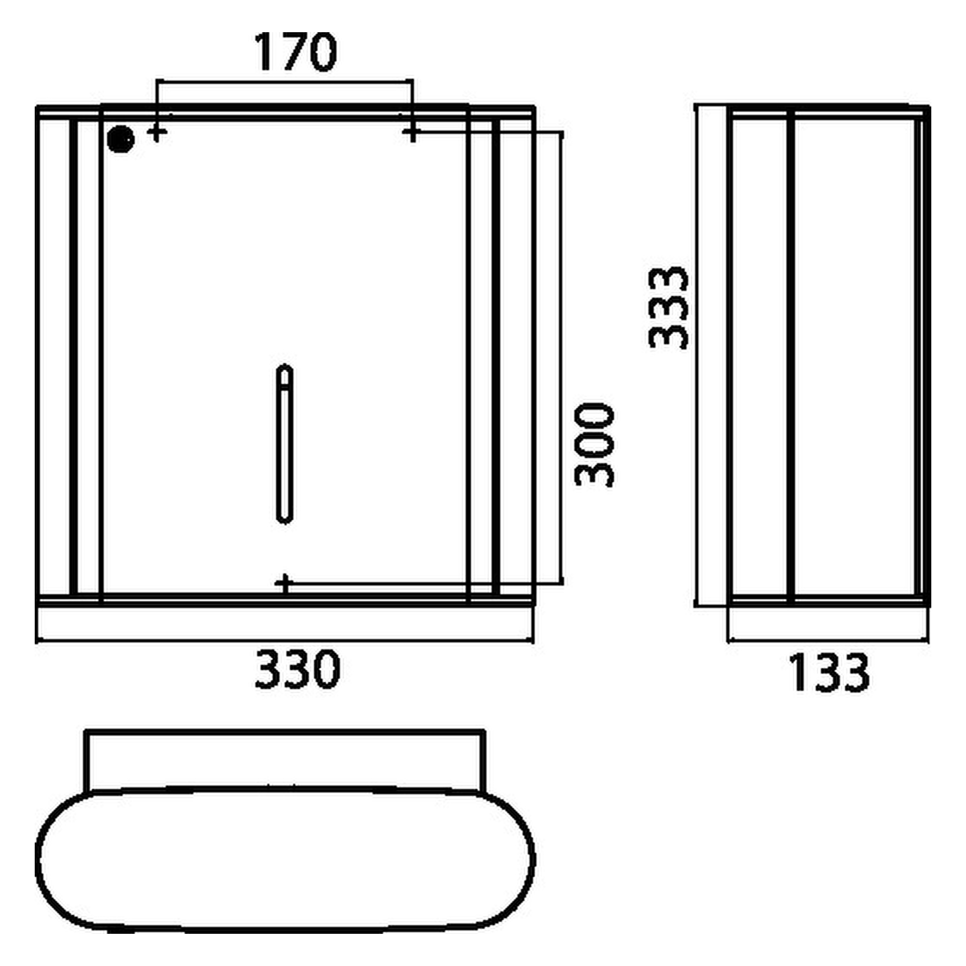 emco Papierhalter „system 2“ 33 × 13,3 × 33,3 cm in chrom