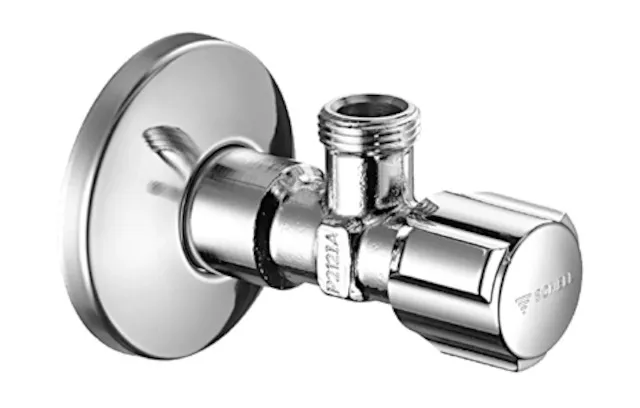 Eckventil mit Regulierfunktion COMFORT, COMFORT-Griff, Schubrosette Ø 54 mm, DN 15 G 1/2 AG, DN 10 G 3/8 AG, chrom Eckventil mit Regulierfunktion COMFORT, COMFORT-Griff, Schubrosette Ø 54 mm, DN 15 G 1/2 AG, DN 10 G 3/8 AG, chrom