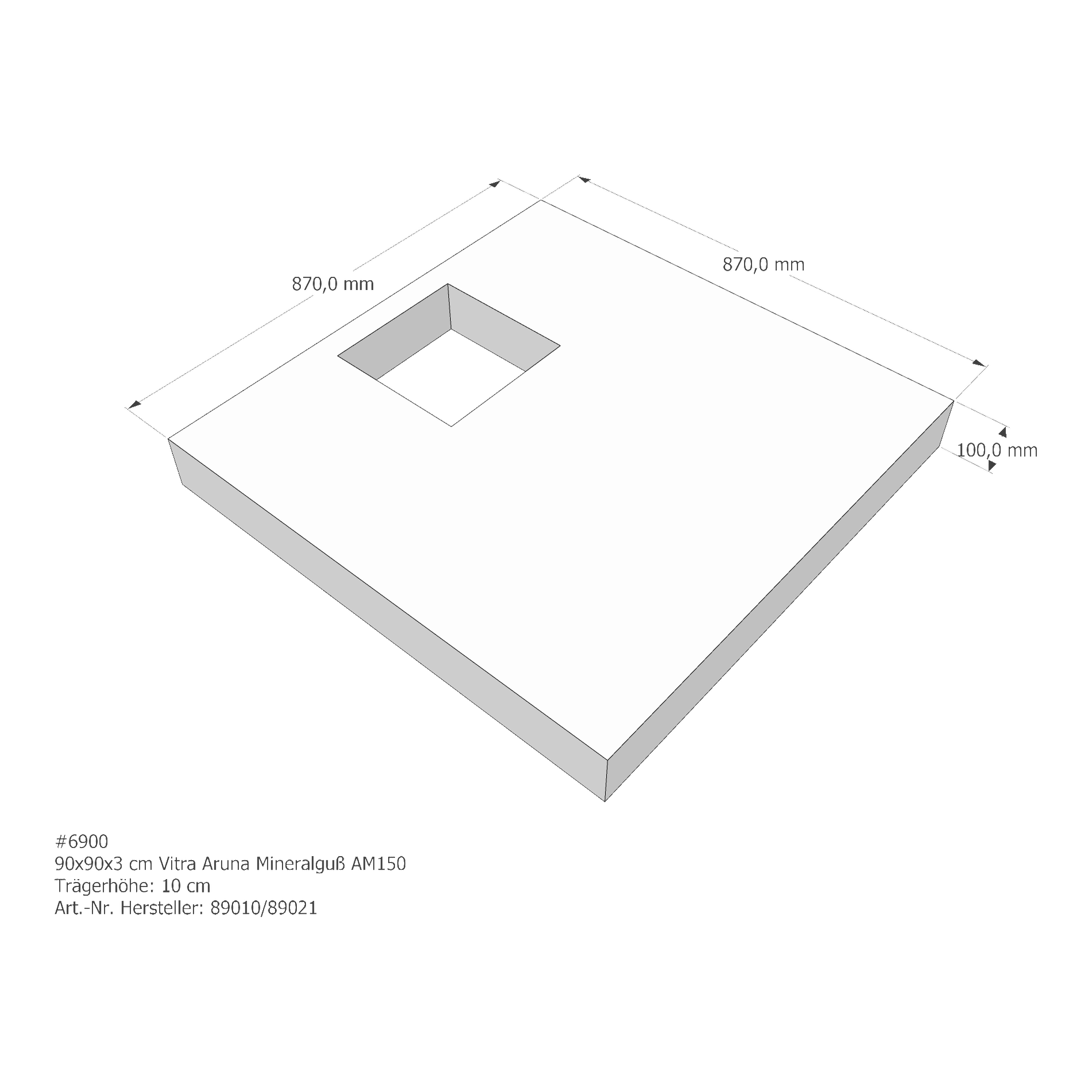 Duschwannenträger für VitrA Aruna 90 × 90 × 3 cm Duschwannenträger für VitrA Aruna 90 × 90 × 3 cm