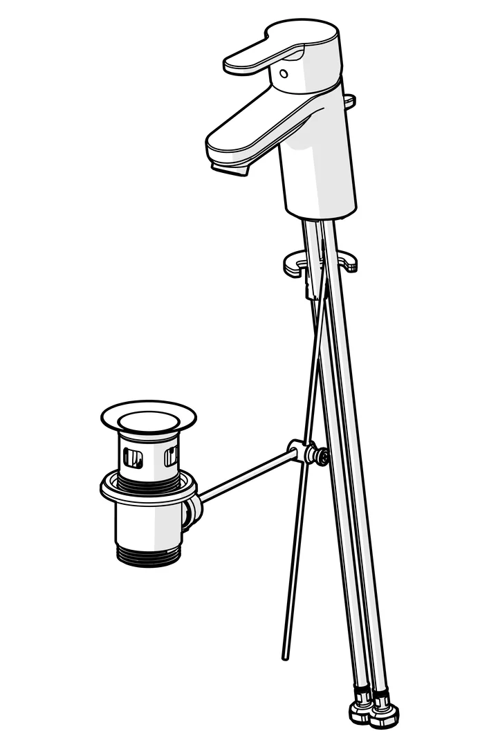 HansaPRIMO Waschtischarmatur HansaPRIMO 4940 Zugstangenablaufgarnitur Ausladung 107 mm DN15 Chrom