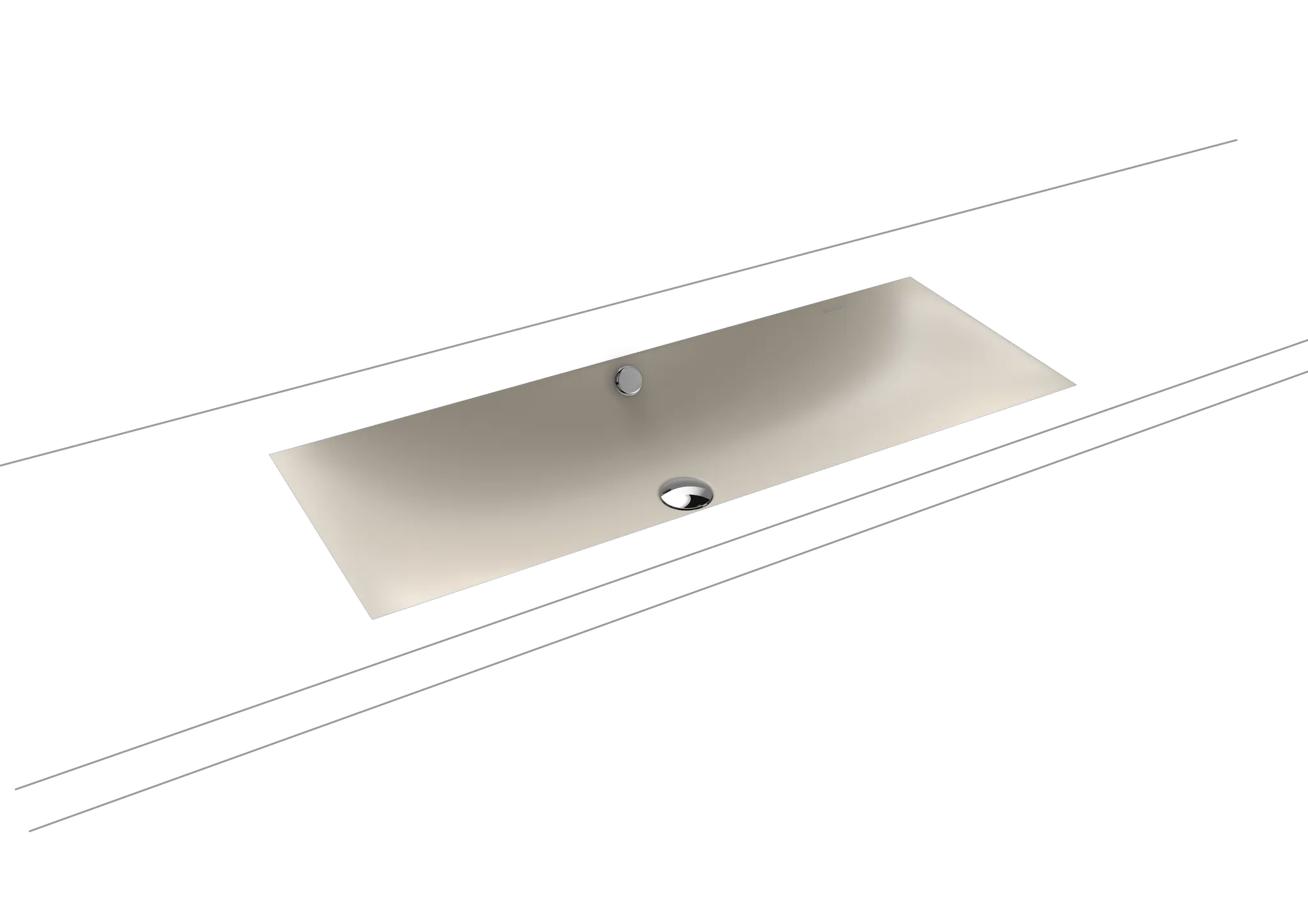 Unterbauwaschtisch „Silenio“ 93,4 × 39,1 cm, ohne Hahnlochbohrung in warm grey 10