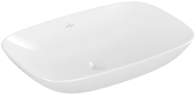 Villeroy & Boch Aufsatzwaschtisch aus TitanCeram „Loop & Friends“ 620 × 420 × 150 mm, ohne Hahnlochbohrung in Weiß Alpin Villeroy & Boch Aufsatzwaschtisch aus TitanCeram „Loop & Friends“ 620 × 420 × 150 mm, ohne Hahnlochbohrung in Weiß Alpin