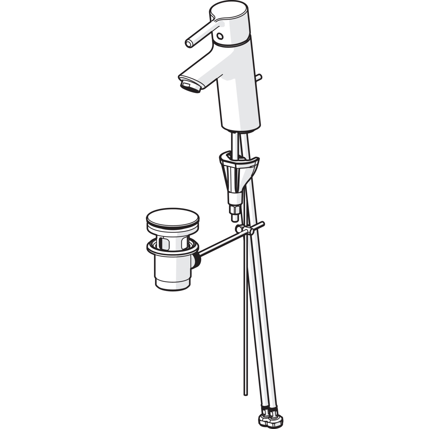 Einhand-Waschtischarmatur mit Zugstange „Vantis“ Ausladung 109 mm in Chrom Einhand-Waschtischarmatur mit Zugstange „Vantis“ Ausladung 109 mm in Chrom