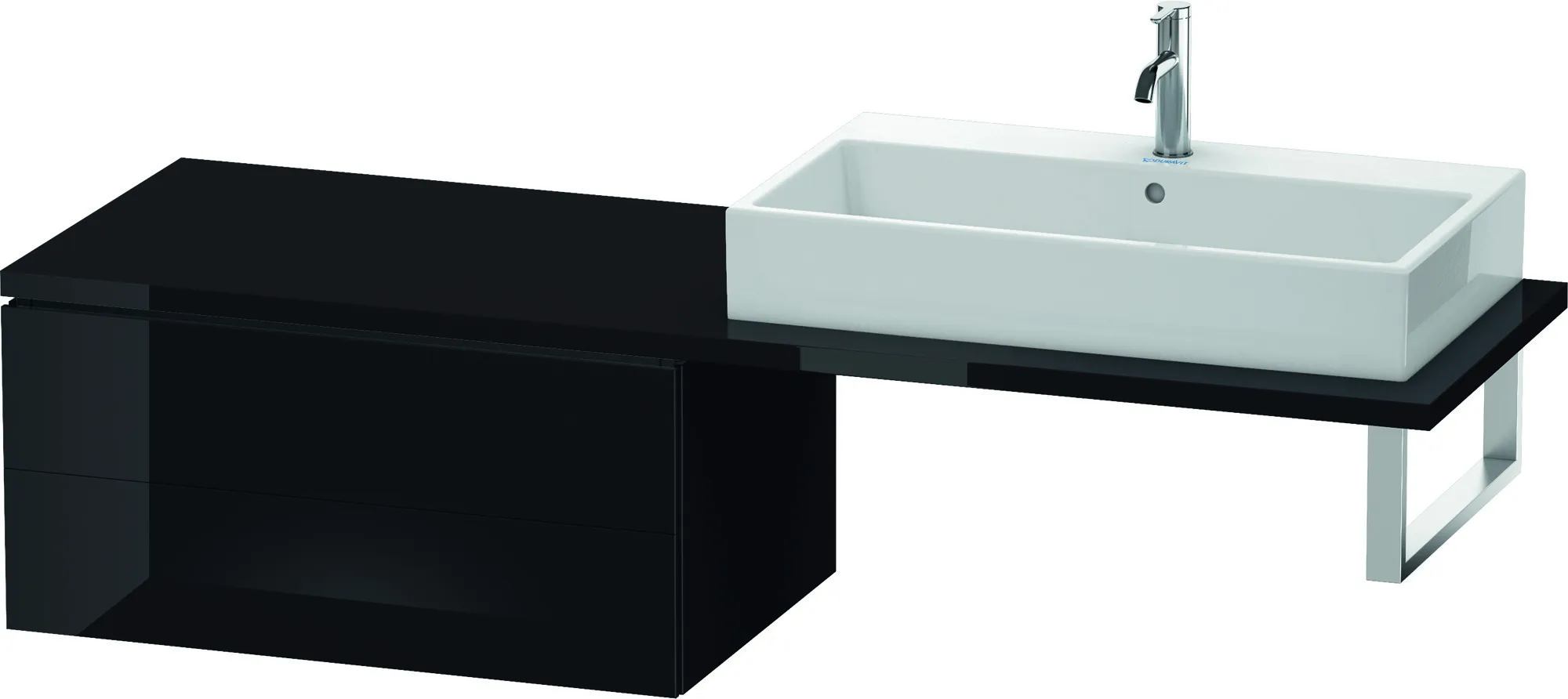 Duravit Unterschrank für Konsole „L-Cube“ 82 × 40 × 54,7 cm Schwarz Hochglanz