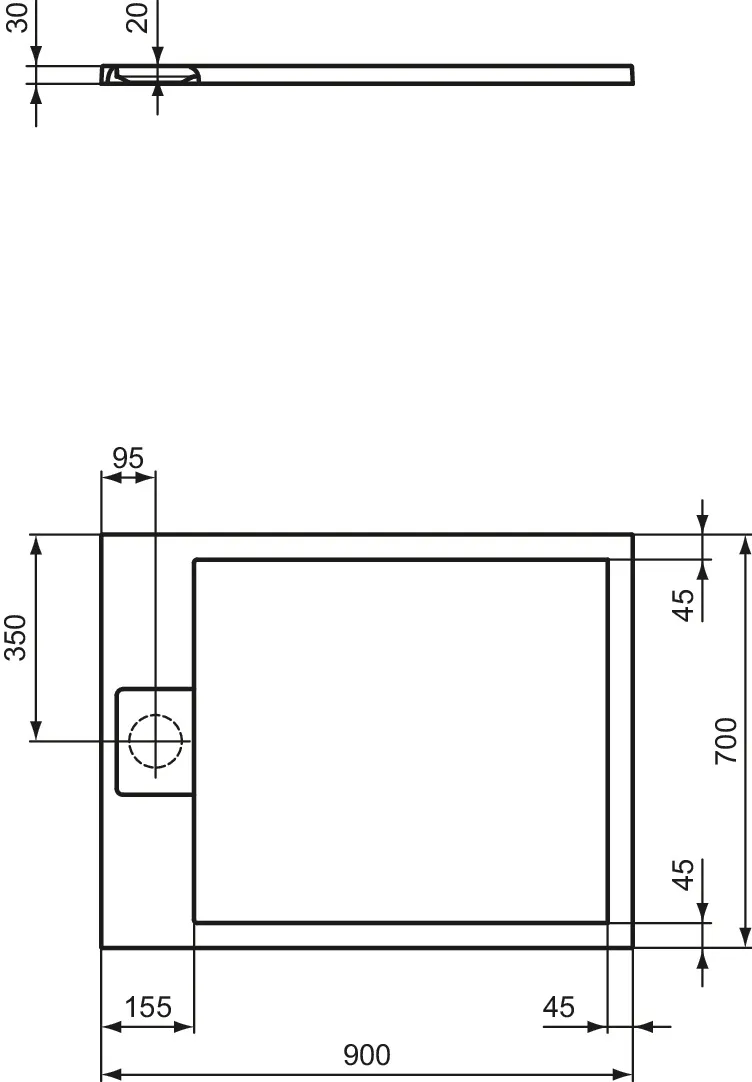 Ideal Standard Duschwanne „UltraFlatSi.life“ 70 × 90 cm in Schiefer Ideal Standard Duschwanne „UltraFlatSi.life“ 70 × 90 cm in Schiefer