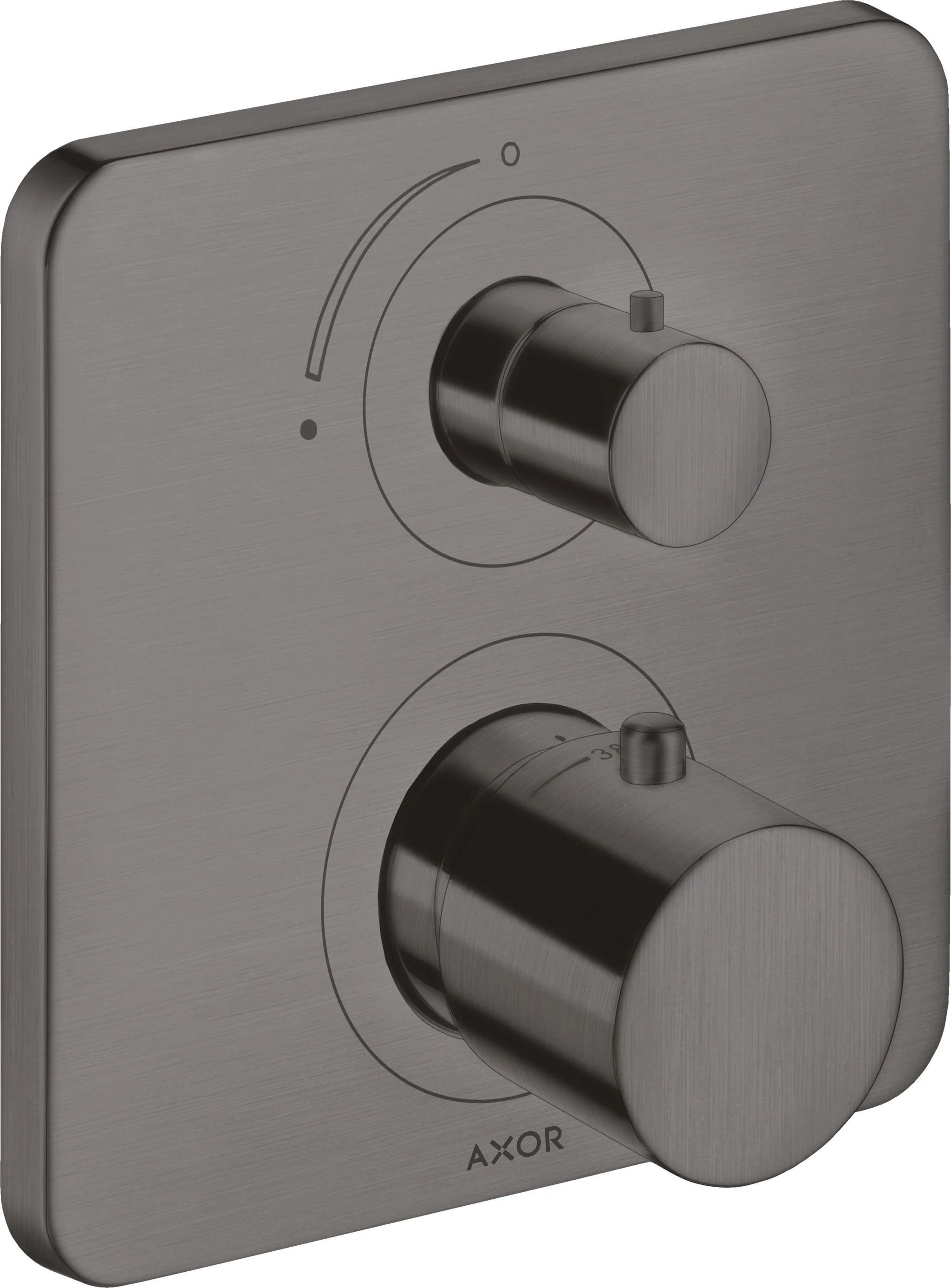 Hansgrohe AXOR Citterio M Thermostat Unterputz, Brushed Black Chrome, 1 Verbraucher, Keramikventil 90°, max. Durchfluss 25 l/min, einstellbare Temperaturbegrenzung, mit Schalldämpfer