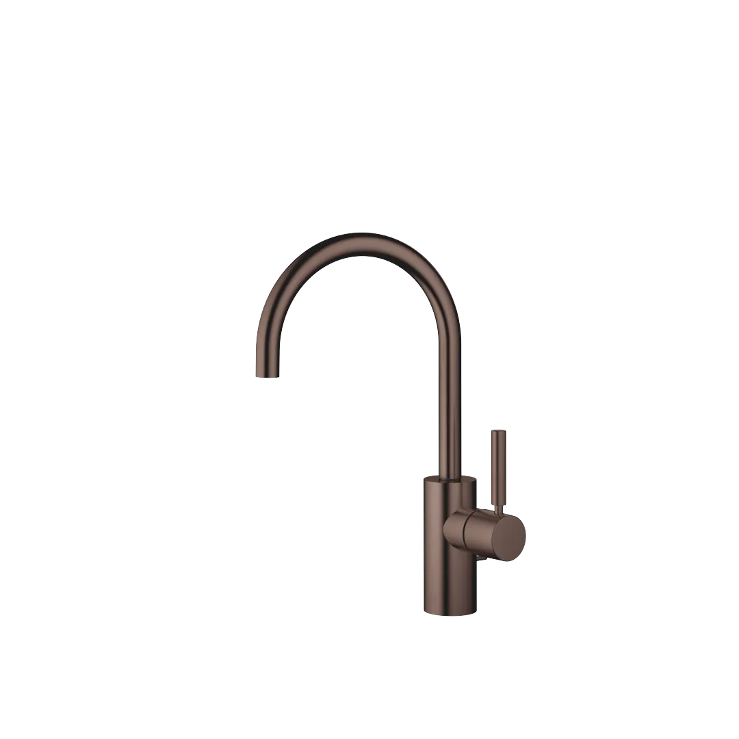 Dornbracht META Waschtisch-Einhandbatterie mit Ablaufgarnitur - Dark Bronze gebürstet (PVD), Ausladung 165 mm, schwenkbarer Auslauf 360°, runder luftangereicherter Strahl Dornbracht META Waschtisch-Einhandbatterie mit Ablaufgarnitur - Dark Bronze gebürstet (PVD), Ausladung 165 mm, schwenkbarer Auslauf 360°, runder luftangereicherter Strahl