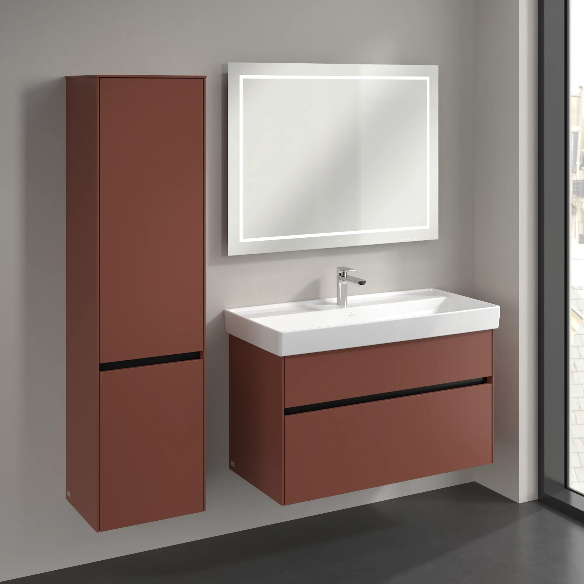 Villeroy & Boch Hochschrank „Collaro“ 40,4 × 153,8 × 34,9 cm ohne Beleuchtung, Anschlag links, 2 Türen Villeroy & Boch Hochschrank „Collaro“ 40,4 × 153,8 × 34,9 cm ohne Beleuchtung, Anschlag links, 2 Türen