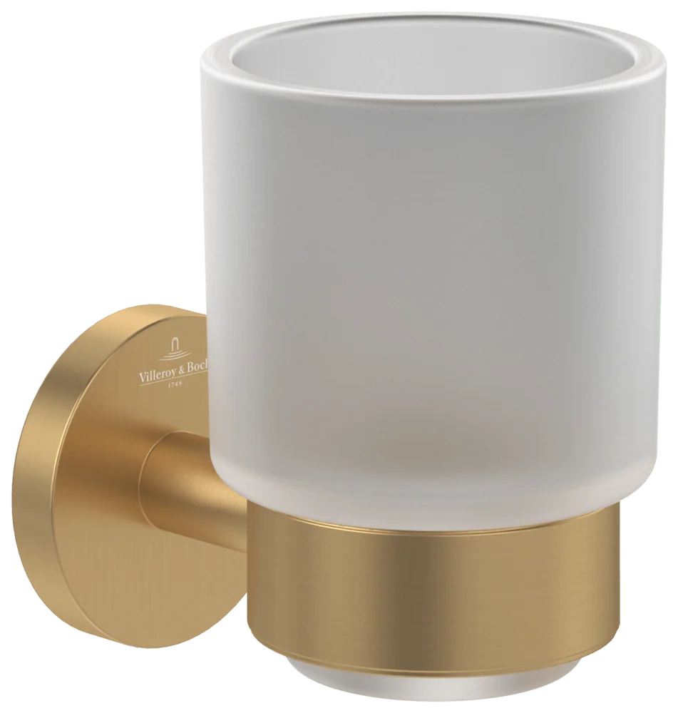 Villeroy & Boch Glashalter Elements - Tender, Brushed Gold, 74 x 100 x 96 mm, Wandmontage Villeroy & Boch Glashalter Elements - Tender, Brushed Gold, 74 x 100 x 96 mm, Wandmontage