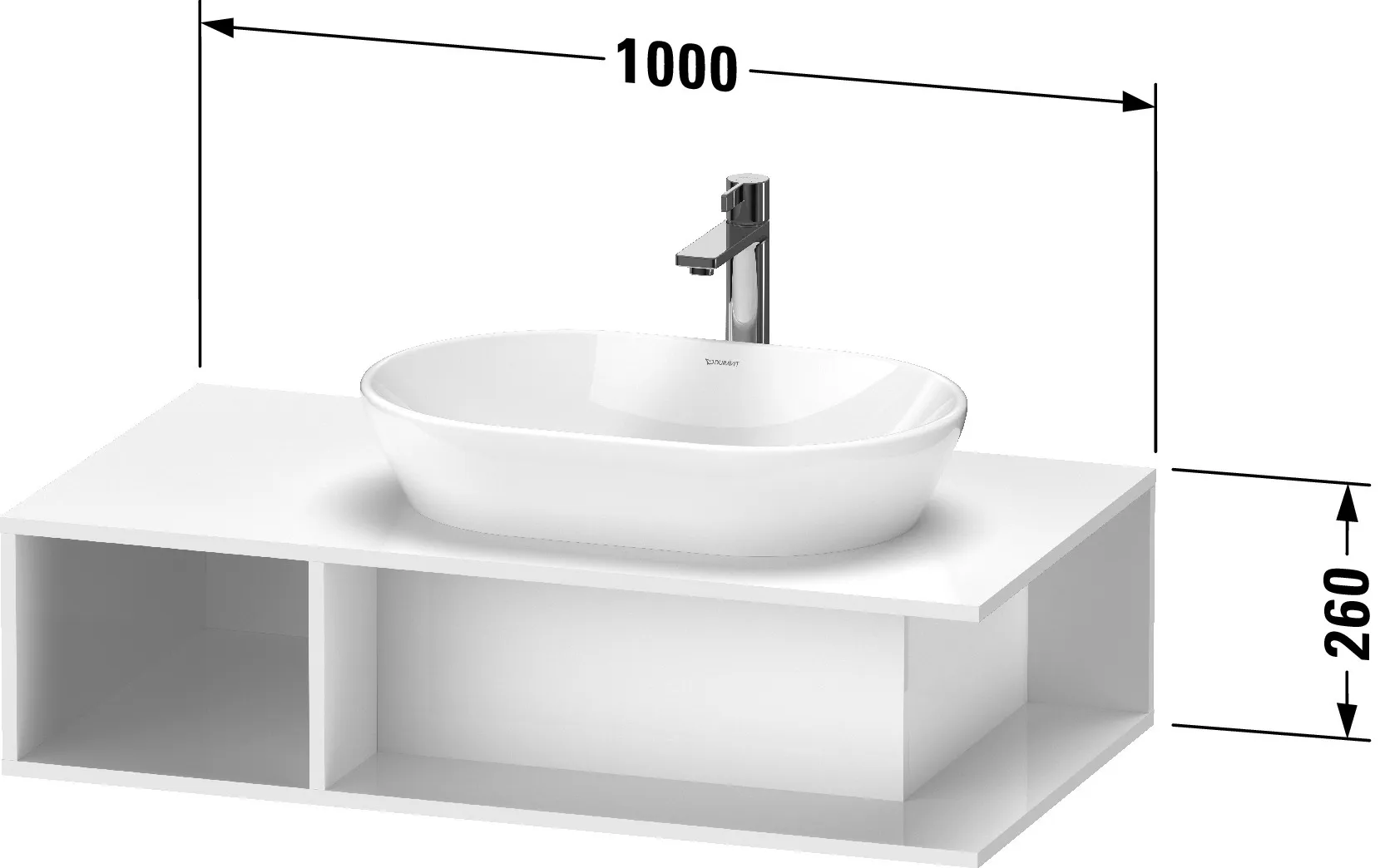 Duravit Waschtischunterschrank wandhängend „D-Neo“ 100 × 26 × 55 cm Graphit Matt Duravit Waschtischunterschrank wandhängend „D-Neo“ 100 × 26 × 55 cm Graphit Matt